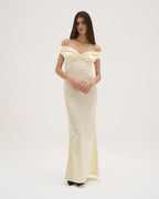 Athena Satin Maxi Dress - Butter Yellow