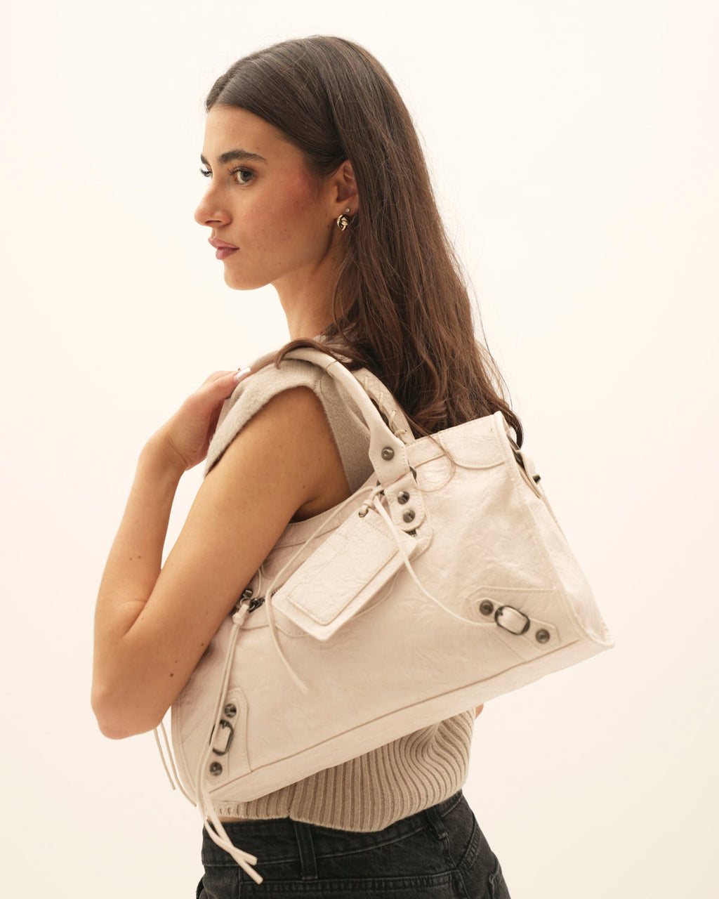 It girl bag medium - Light beige