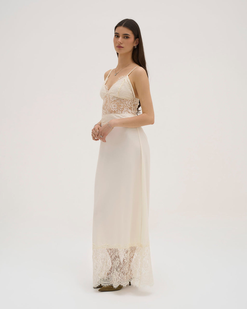 Iselle Lace Maxi Dress - White