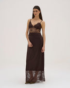 Iselle Lace Maxi Dress - Chocolate