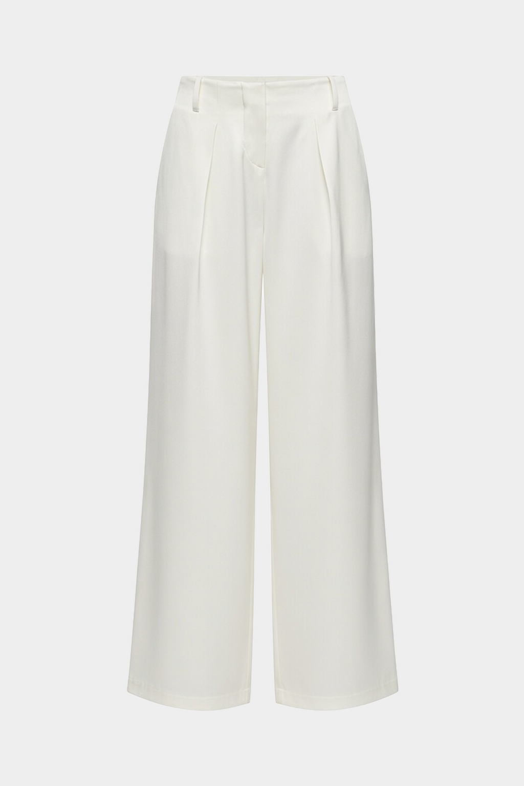 Off-white acetate wide-leg pants with pleated front and belt loops
