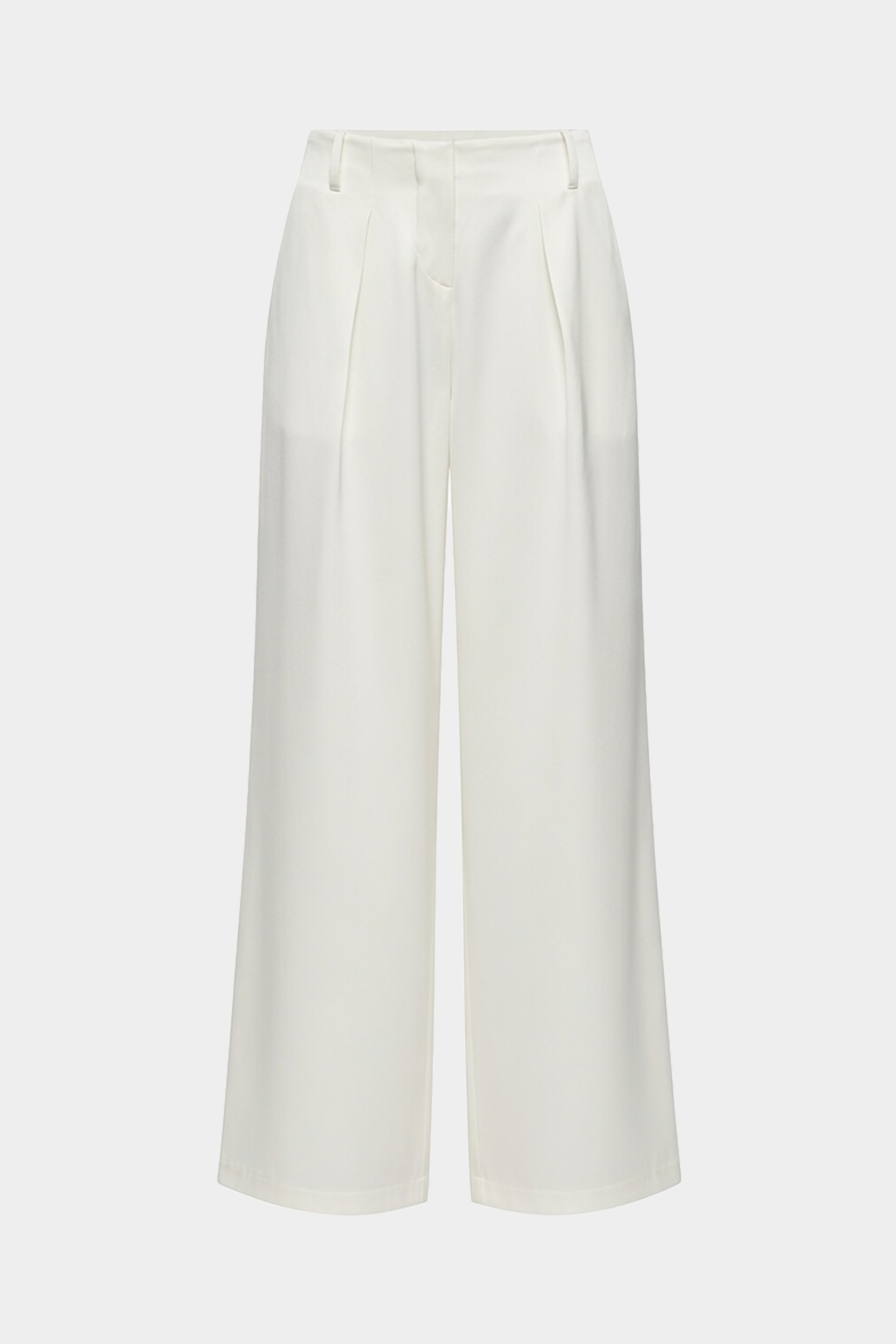 Off-white acetate wide-leg pants with pleated front and belt loops