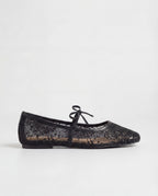 Lace Ballerina Flat - Black