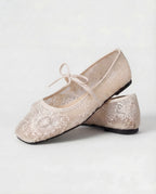 Lace Ballerina Flat - White